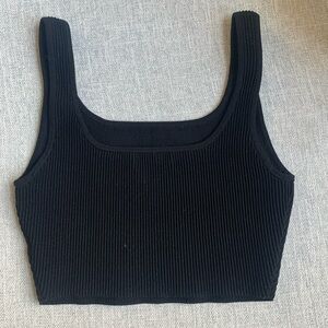 Babaton black sculpt knit tank top